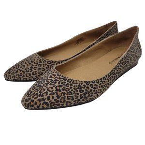 Womens Lucky Brand Bylando Leather Animal Print Almond Toe Flats Size 8M